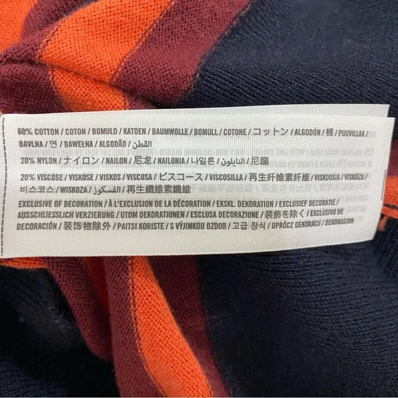 Abercrombie & Fitch Orange & Navy Striped Butterfly Pullover - Picture 7 of 9